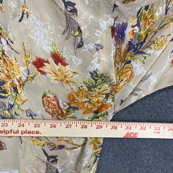 Bishop + Young Kimono Cardigan Womens Medium Large Beige Floral Fringe Sheer - Picture 10 of 16